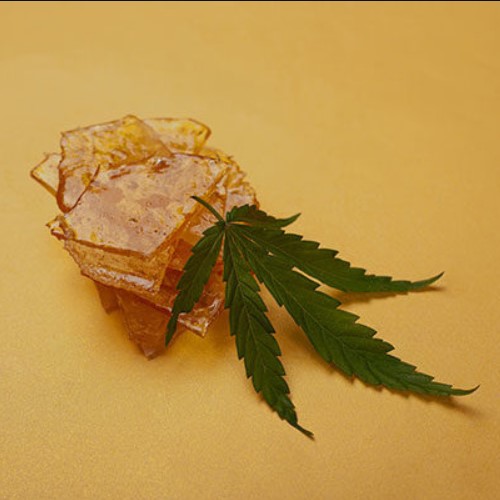 Shatter And Cannabis Leaf - Concentrates Category Background Image